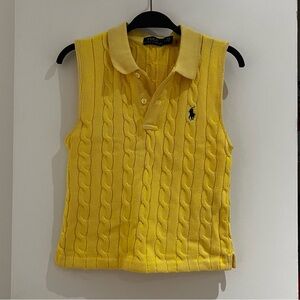 Ralph Lauren Yellow Cable Knit Sleeveless Top